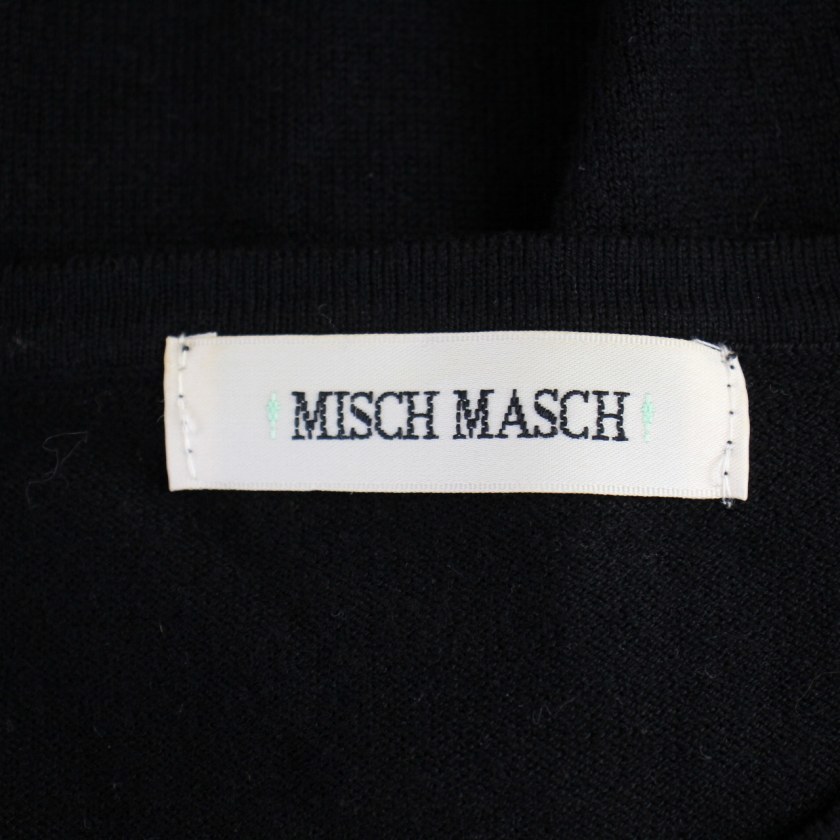 ミッシュマッシュ MISCH MASCH ニット セーター 長袖 クルーネック ビジュー装飾 切替 ウール M 黒 ブラック /BM ■GY21 レディース_画像4