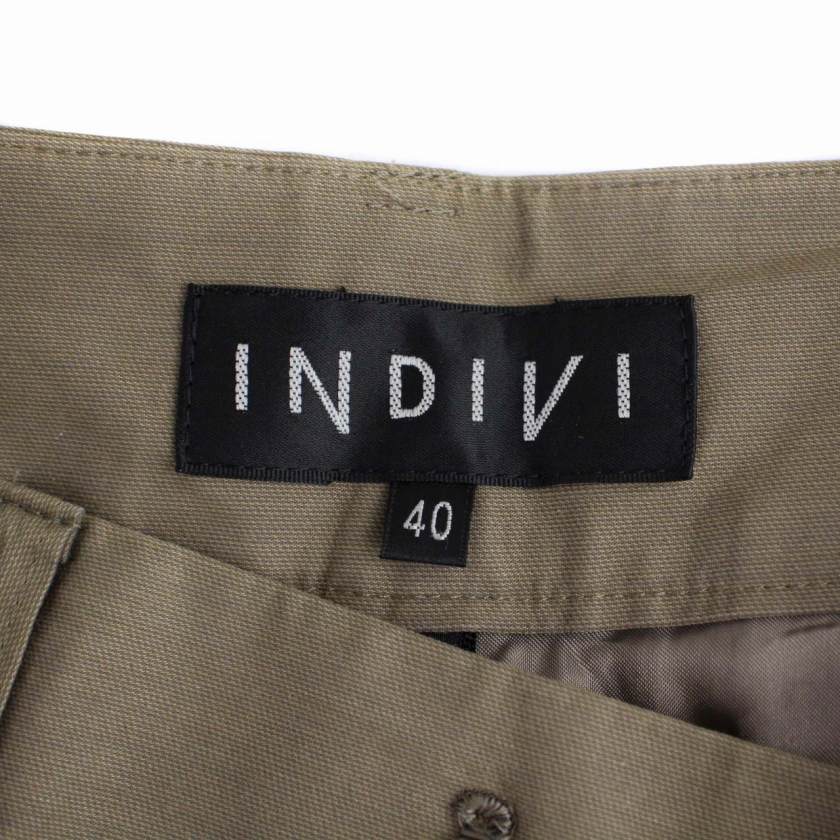  Indivi INDIVI шорты Zip fly сделано в Японии 40 L чай Brown /BM #GY21 женский 