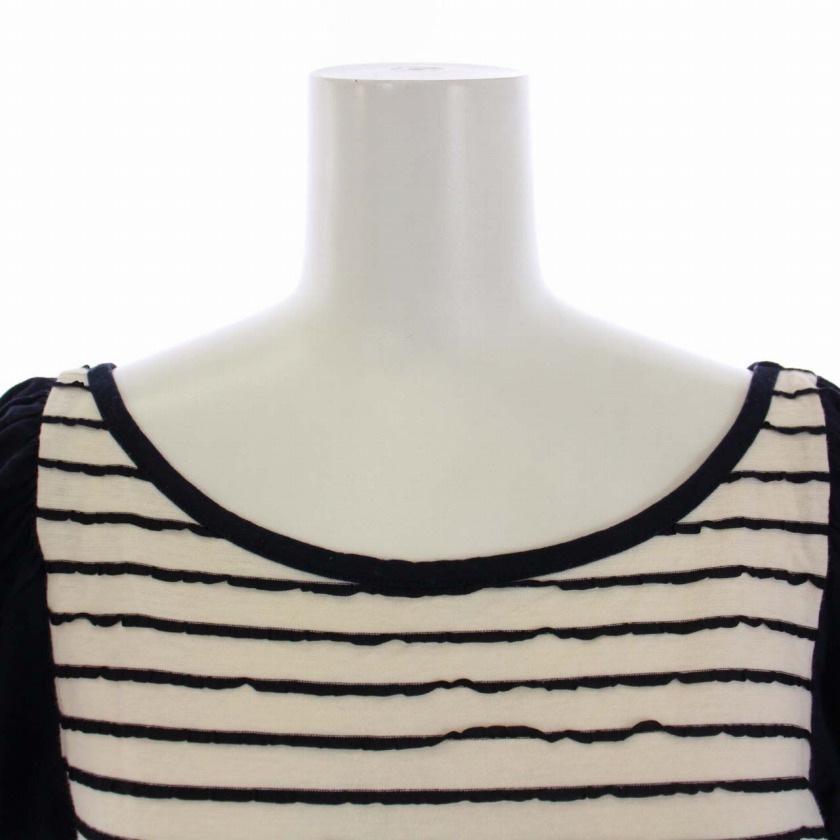 ジルスチュアート JILL STUART Tシャツ カットソー 半袖 クルーネック ボーダー S 白 ホワイト 紺 ネイビー 092-160270 /BM レディース_画像5