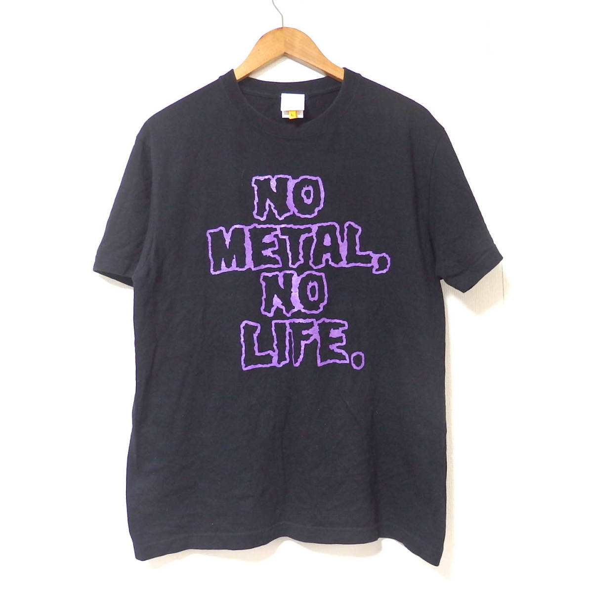 タワーレコード NO METAL NO LIFETシャツ/黒紫 メタル タワレコ タワーレコード NO METAL NO LIFETシャツ/黒紫 メタル タワレコ