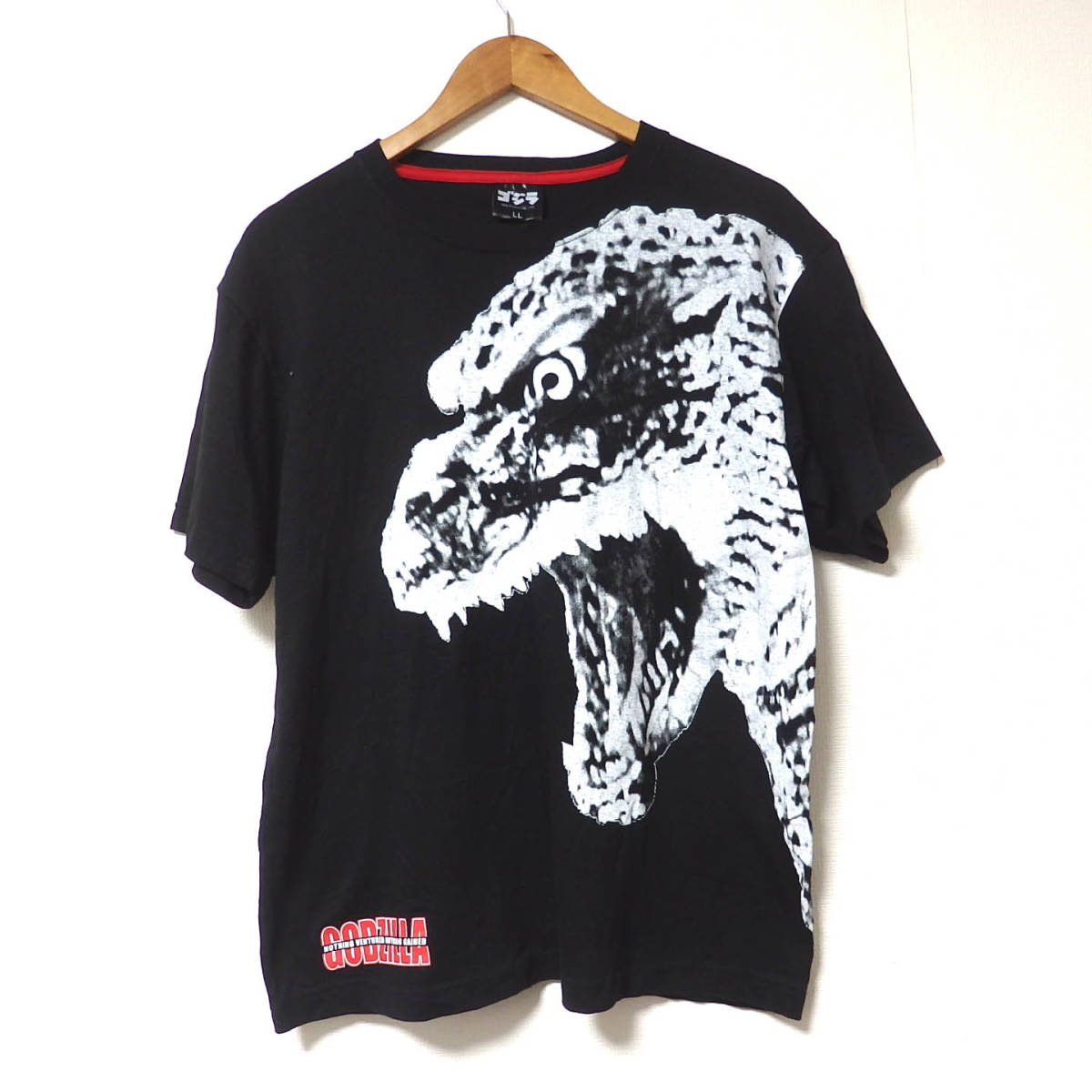 【送料無料】ゴジラTシャツ/LLサイズ ビックプリント 東宝 特撮映画怪獣 美品