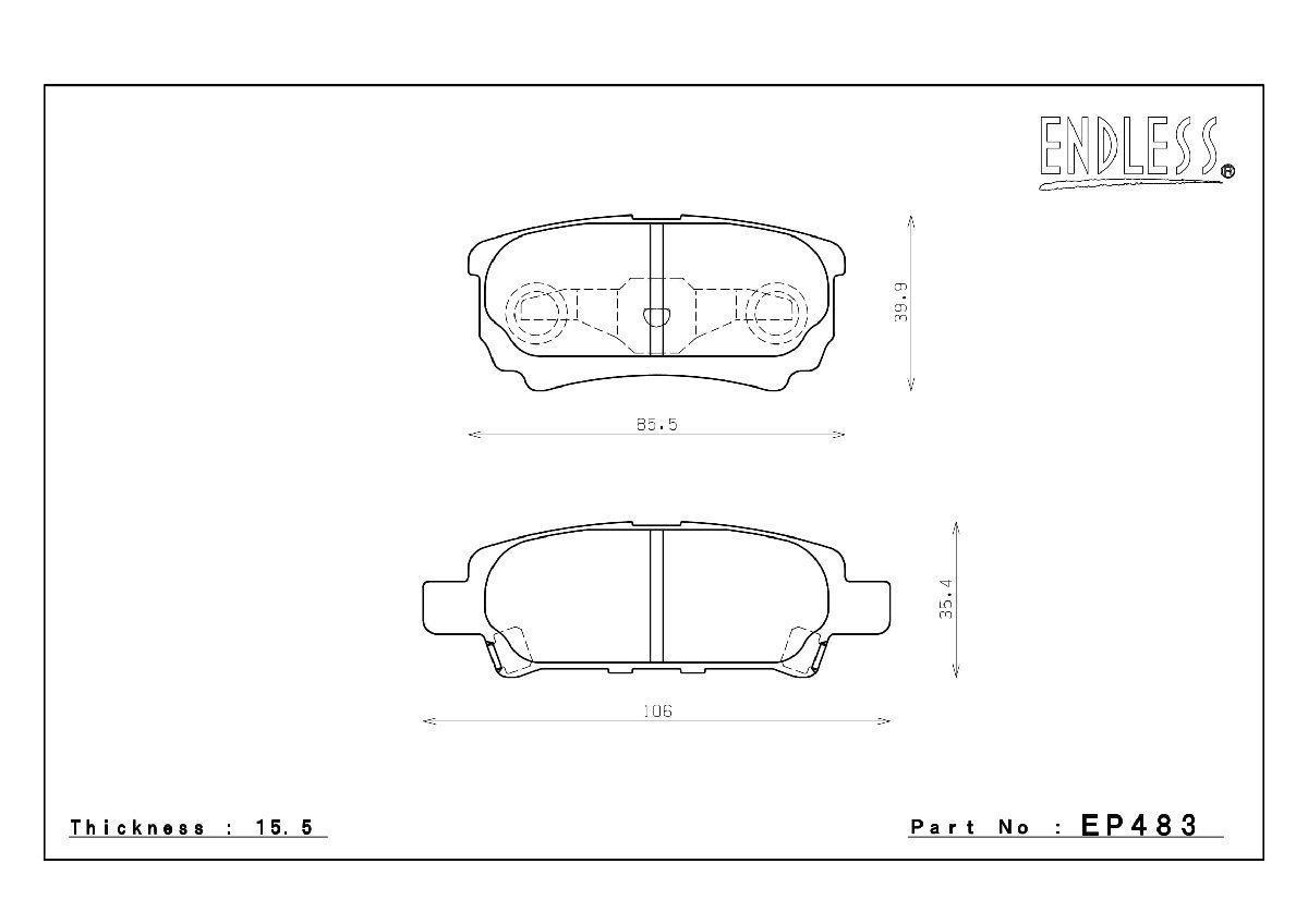 エンドレス ブレーキパッド SSY リア左右セット ミツビシ ギャランフォルティス EP483 送料無料_画像2