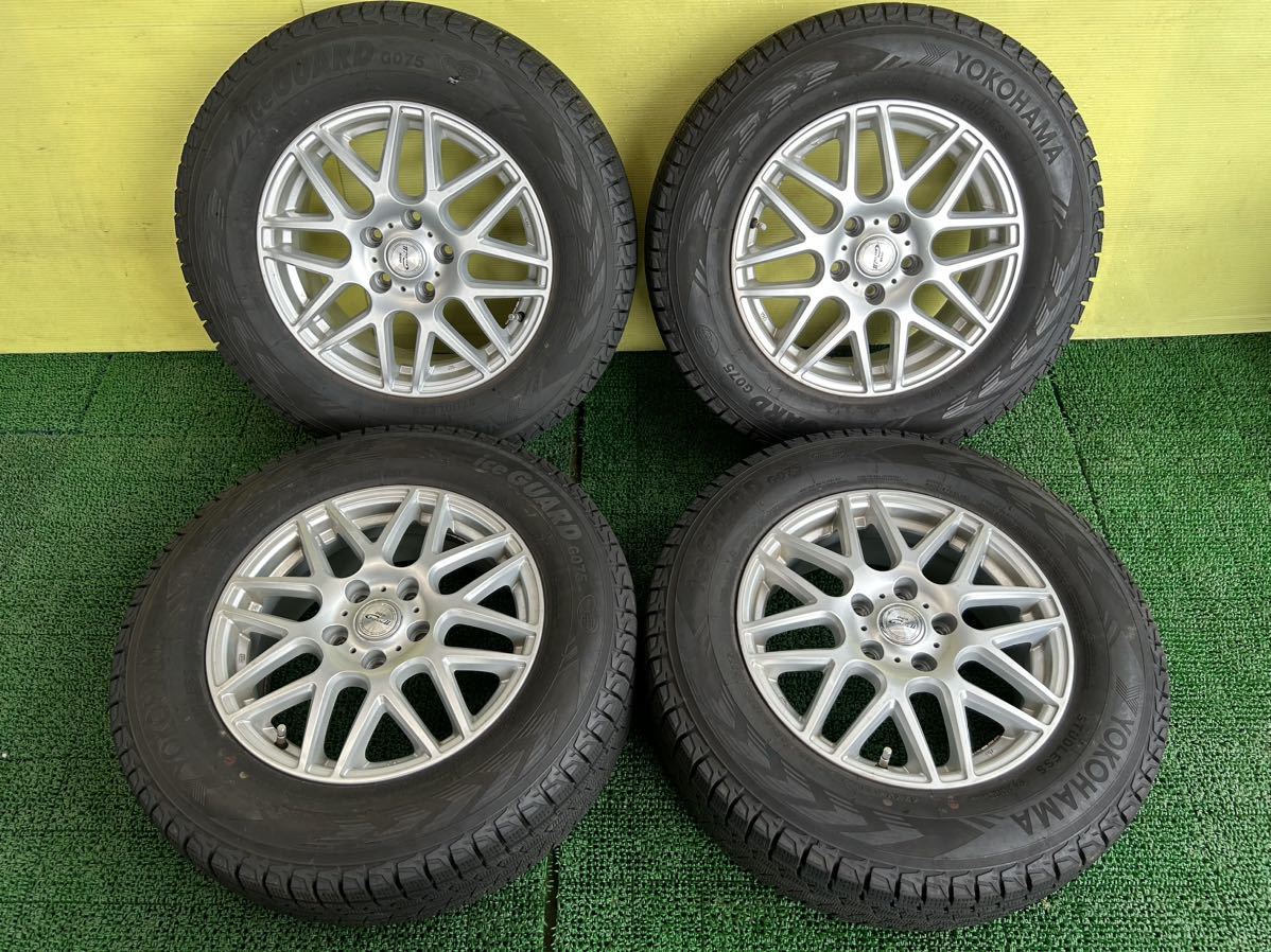 215/70R16 2019年スダットレス ヨコハマice GUARD GO75 タイヤアルミセット　5穴 PCD114.3 ET+48 16×6.5J ハブ73mm_画像1