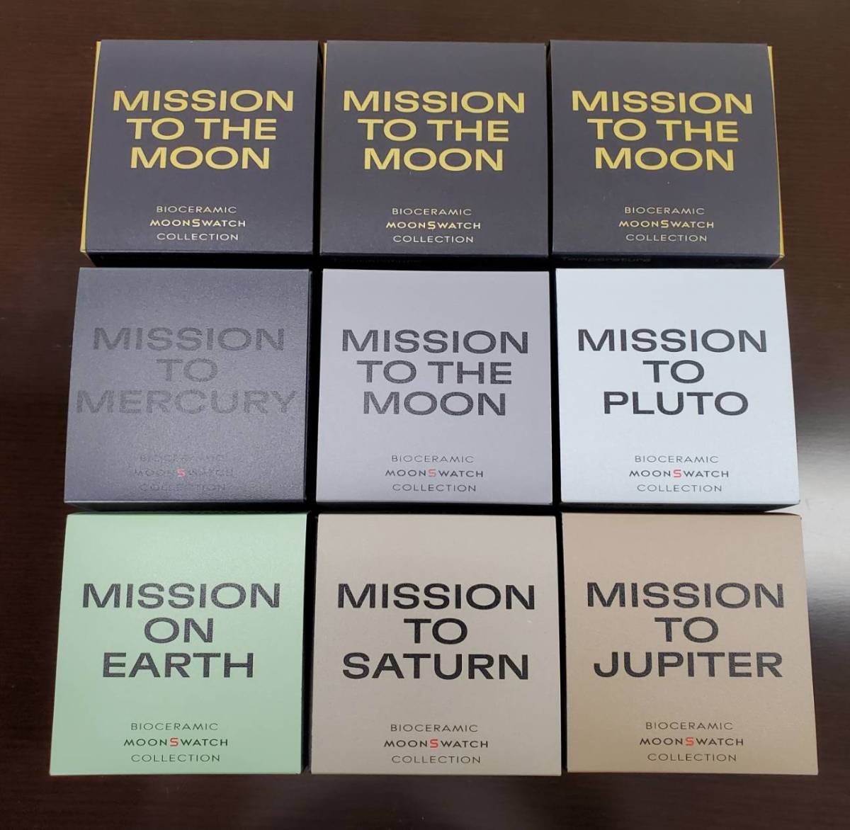 OMEGA×Swatch MISSION TO Moonshine Gold*MERCURY*MOON*EARTH*PLUTO*SATURN*JUPITER 9 pcs set domestic regular buy Omega Swatch 