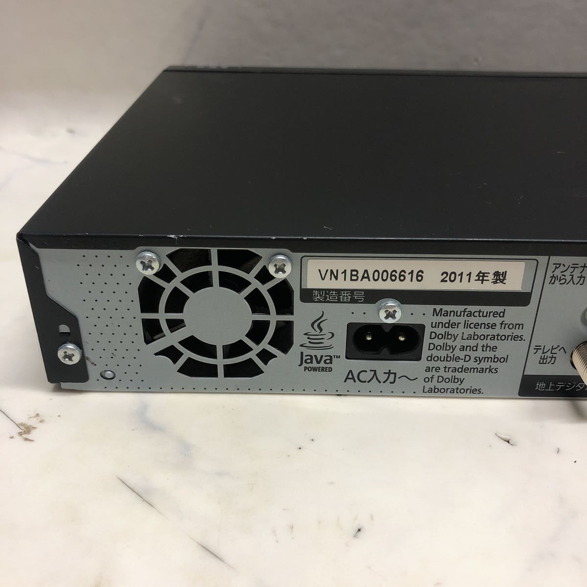 (J416) Panasonic ブルーレイディスクレコーダー BLU-RAY DISC RECORDER DMR-BRT300 ACアダプター欠品_画像9