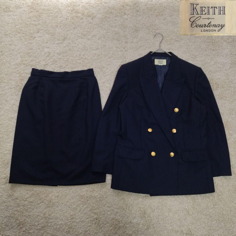 5年保証』 KEITH キース【M】セットアップスーツ スカート 紺ブレ 金