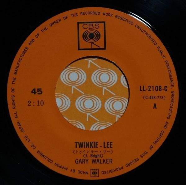 Gary Walker - Twinkie Lee ゲイリー・ウォーカー - トゥインキー・リー LL-2108-C 国内盤 シングル盤_画像5