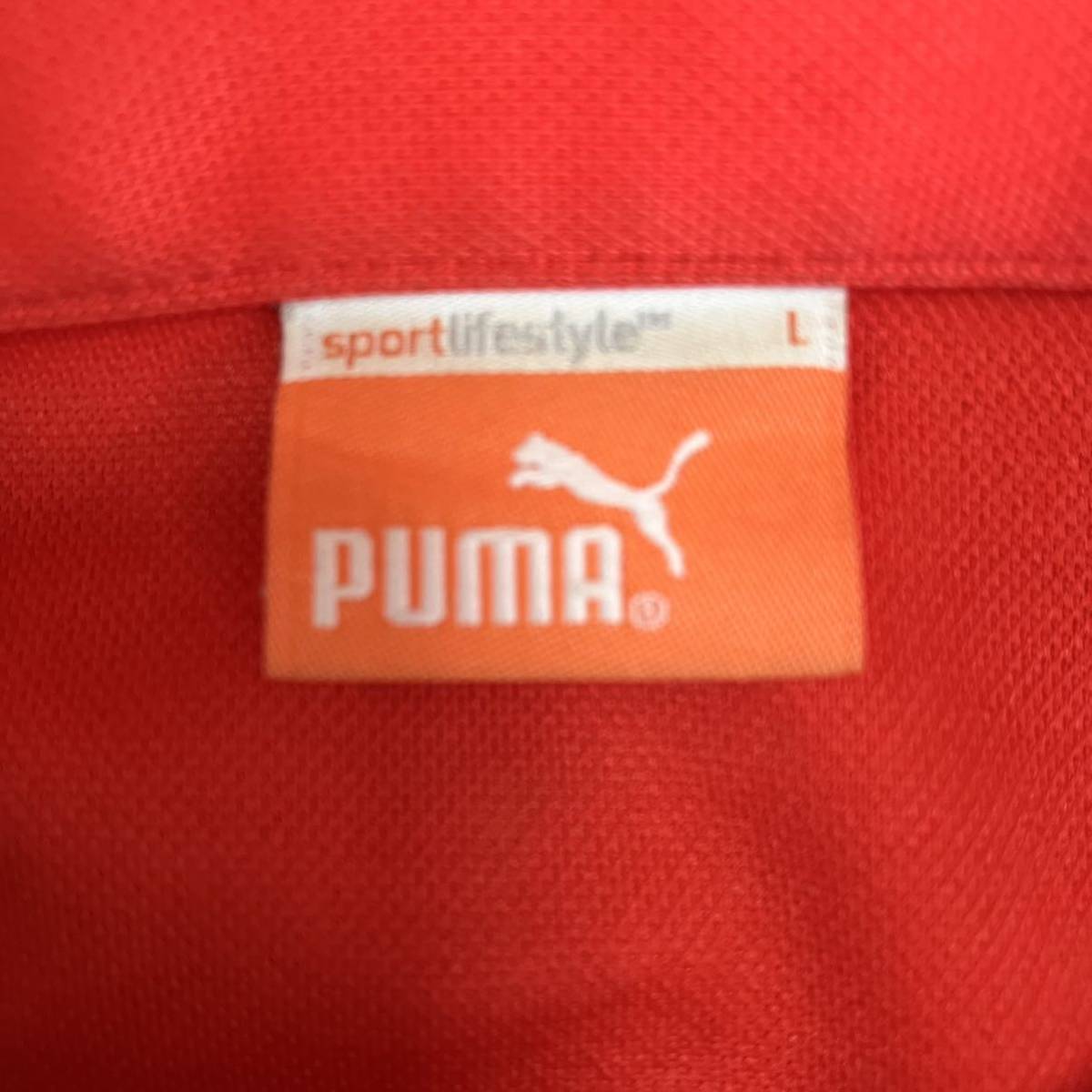 大きいサイズ PUMA プーマ 半袖 ポロシャツ メンズ L 赤 レッド カジュアル スポーツ トレーニング ゴルフ golf シンプル ウェア ロゴ_画像7