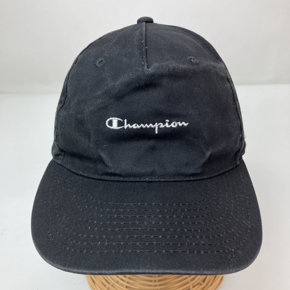 Champion チャンピオン キャップ 帽子 cap フリーサイズ FREE 黒 ブラック カジュアル スポーツ トレーニング シンプル ロゴ 刺繍