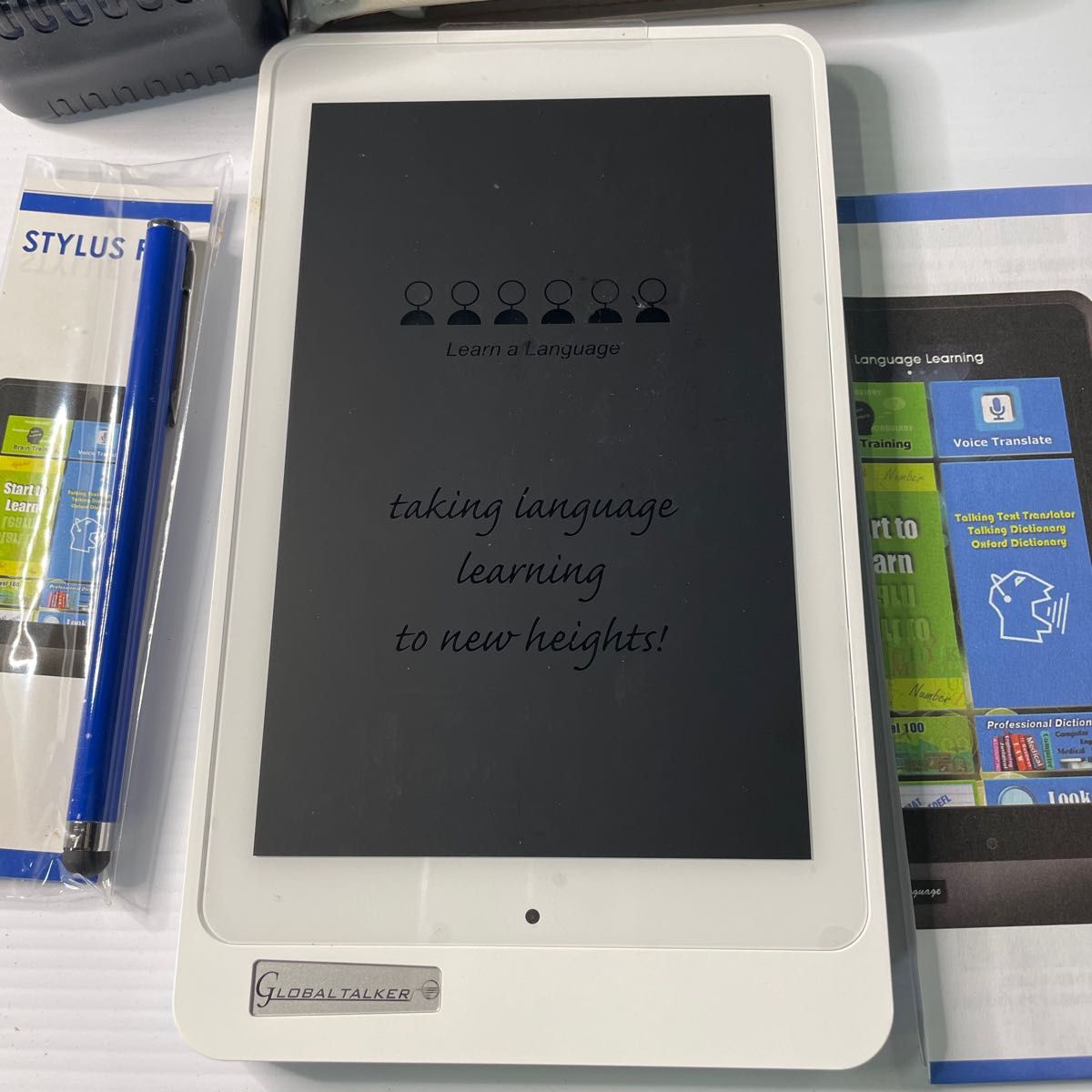 語学学習タブレットlanguage learning tablet ケースカバー付き(傷あり) ガラスフィルム付き