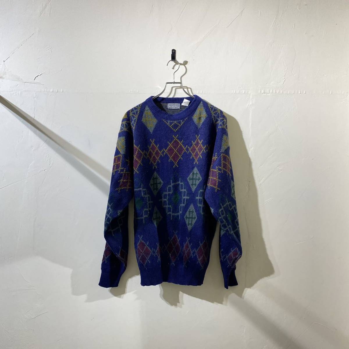 vintage euro Acryl knit sweater ヨーロッパ古着 ビンテージ ニットセーター アクリルセーター デザインニット 80s 90s