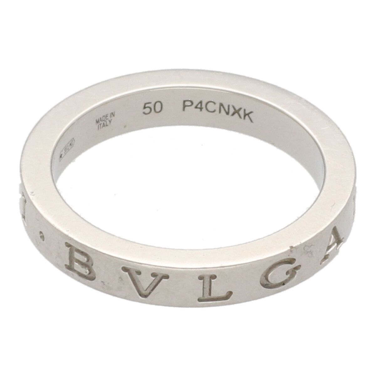 【中古】 BVLGARI ブルガリ 結婚指輪 ダブルロゴリング Pt950 ＃50 10号相当 23016486 MK_画像5