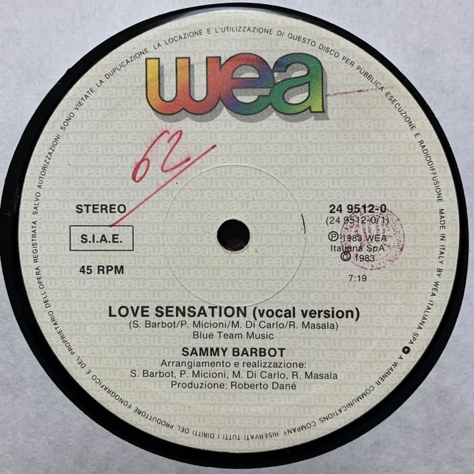 ◆ Sammy Barbot - Love Sensation ◆12inch スペイン盤 DISCOヒット!!_画像1