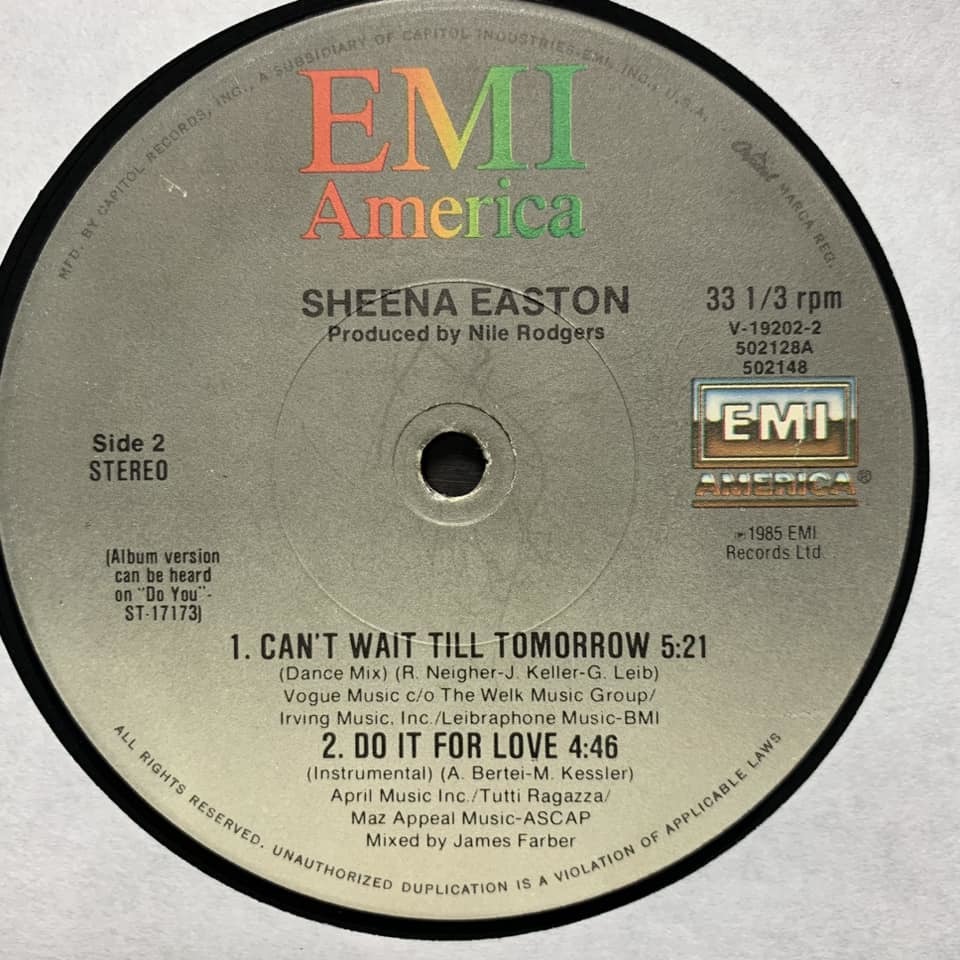 ◆ SHEENA EASTON - Do It For Love (Extended)◆12inch US盤 DISCO!!_画像4