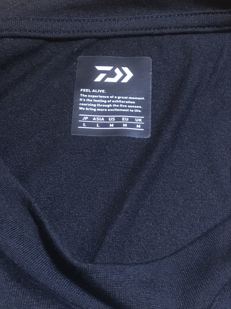 ダイワ Daiwa DE-8621 半袖 ブラック Lサイズ ショートスリーブ ボックスロゴ Tシャツ UVカット 吸汗速乾_画像3