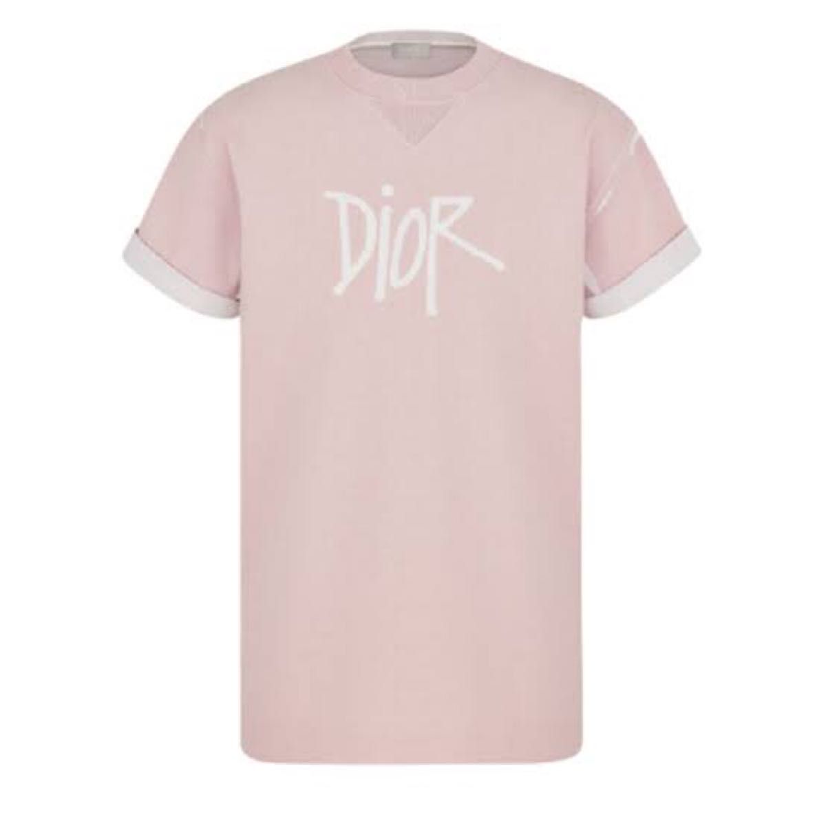 DIOR × stussy コラボ tシャツ ピンク Sサイズ-