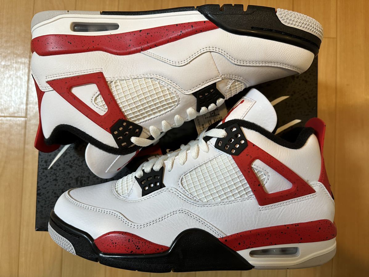 27cm 未使用 NIKE AIR JORDAN 4 RETRO RED CEMENT ナイキ エア ジョーダン エアジョーダン4 レトロ レッドセメント スニーカー US9 SNKRS