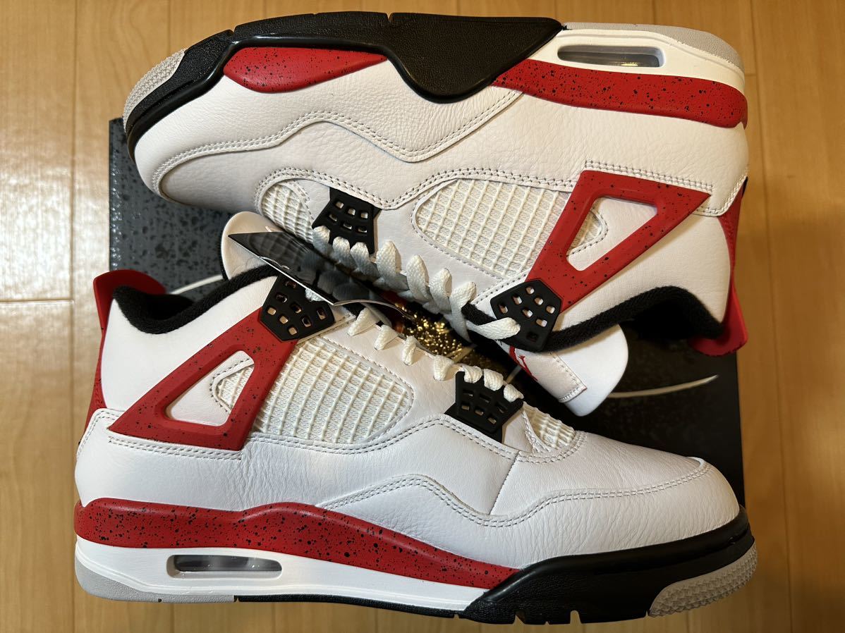 27cm 未使用 NIKE AIR JORDAN 4 RETRO RED CEMENT ナイキ エア ジョーダン エアジョーダン4 レトロ レッドセメント スニーカー US9 SNKRS