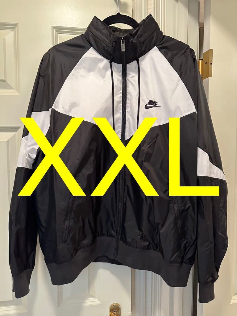 XXL NIKE AS M NSW HE WR JKT HD ナイキ ナイロンジャケット ウィンドブレーカー ブラック ホワイト 黒 白 2XL  フード付き AR2210-012