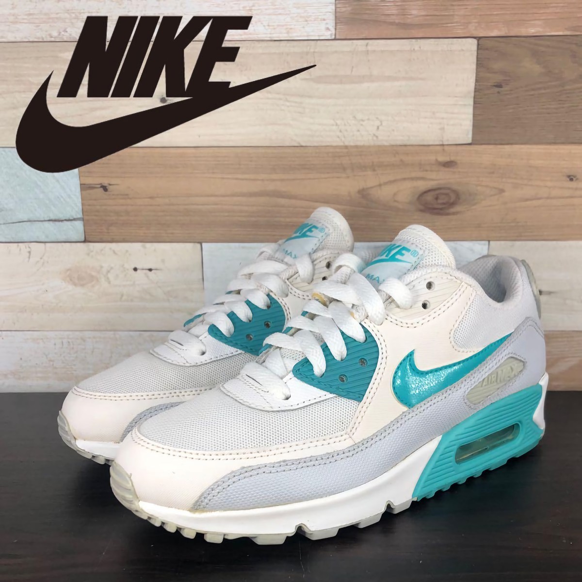 NIKE AIR MAX 90 ESSENTIAL ナイキ エア マックス 90 エッセンシャル ホワイト 白 スカイブルー 水色 U08482 616730-109 22.5cm