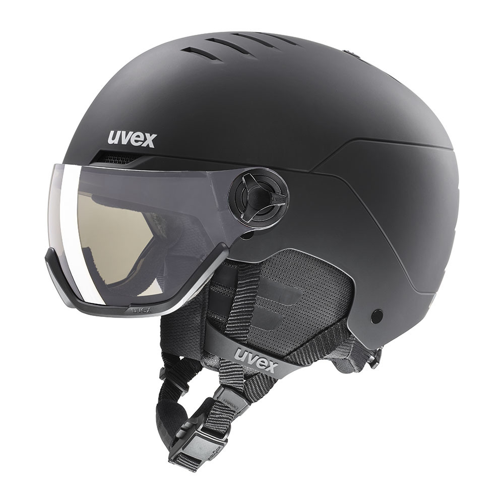 24UVEX wanted visor pro V　ブラックマット　54-58ｃｍ　レンズカラー：バリオマチック（調光）スモーク（S1-S3）眼鏡使用可　定価￥39600