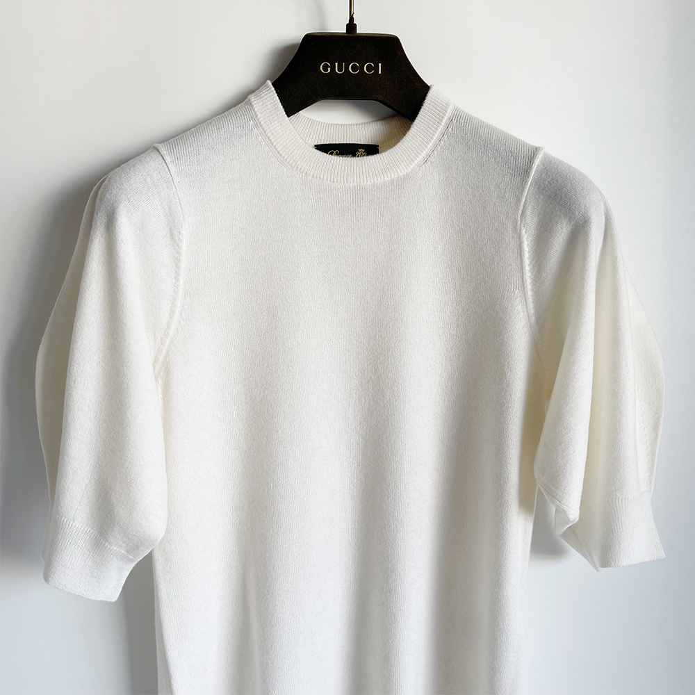 売れ筋がひ! アイボリー 1 16Gカシミヤパフスリーブニット 19-20AW