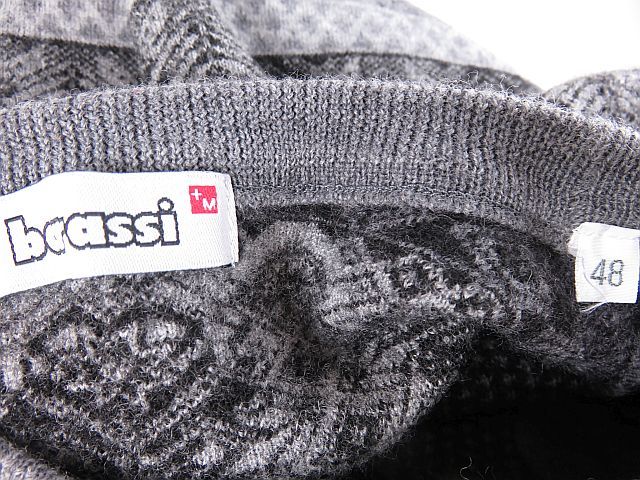 美品　barassi　バラシ　毛１００％　ニットセーター　スカル　日本製　グレー　S_画像7