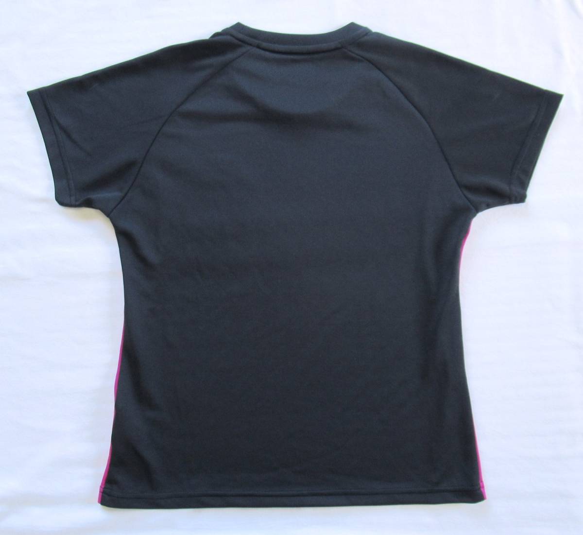 ヒュンメル 半袖Tシャツ ラウンドネック トップス スポーツウェア レディース Mサイズ ブラックxピンク hummel_画像3