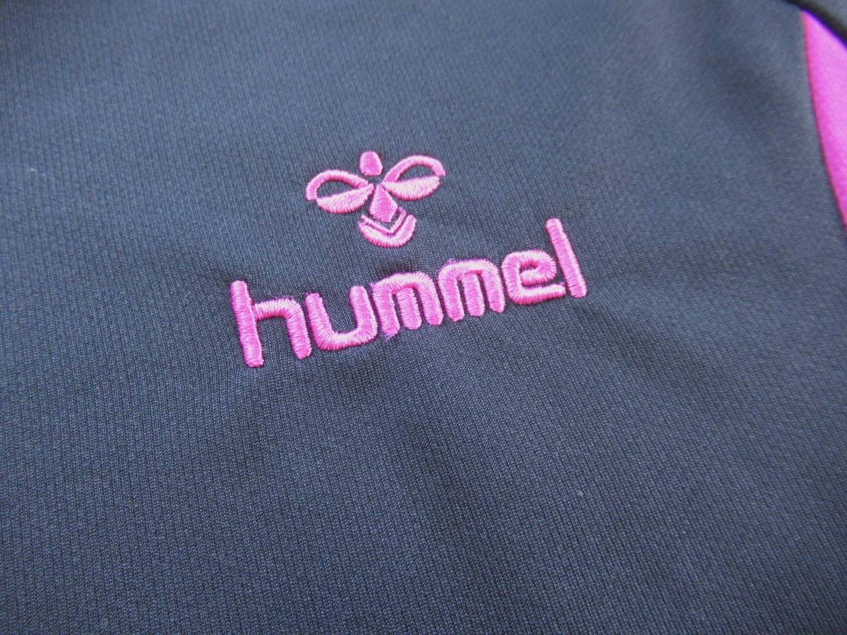 ヒュンメル 半袖Tシャツ ラウンドネック トップス スポーツウェア レディース Mサイズ ブラックxピンク hummel_画像2