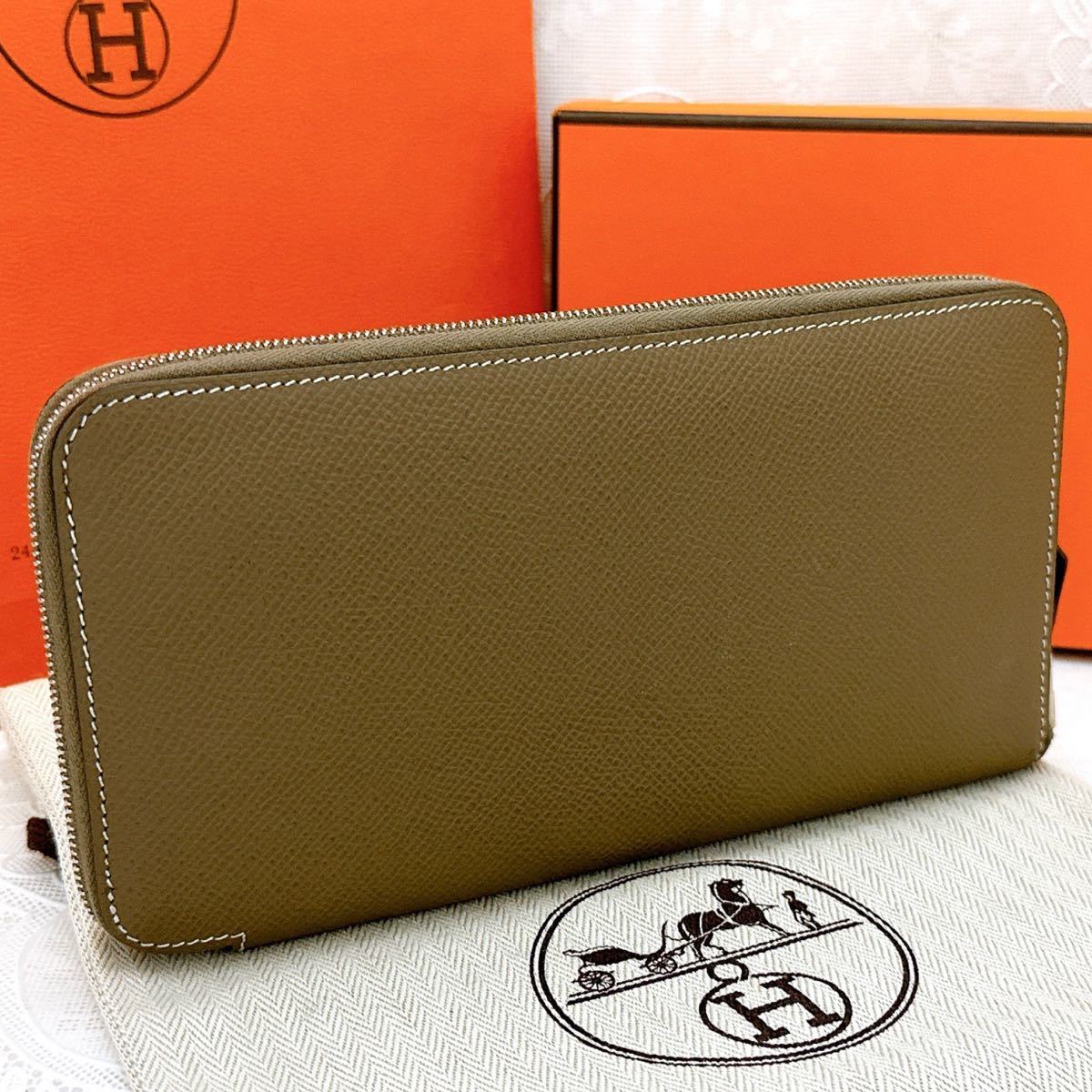 人気カラー 【極美品】 HERMES エルメス 長財布 アザップ ロング