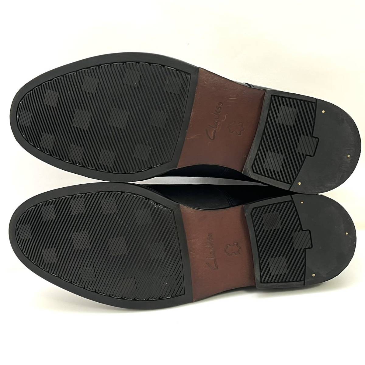Clarks クラークス Glide Chukka グライドチャッカ レザー 本革 靴 チャッカブーツ ブーツ 41 25.5cm ブラック 黒