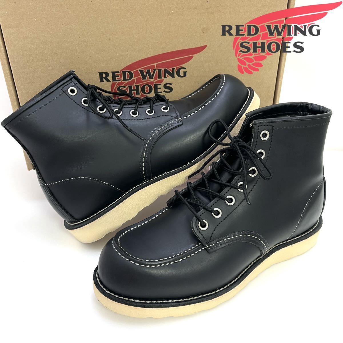 RED WING レッドウィング 6 CLASSIC MOC 8179 6インチ クラシックモック ブラック クローム Made in USA 7.5 25.5cm 純正インソール付き