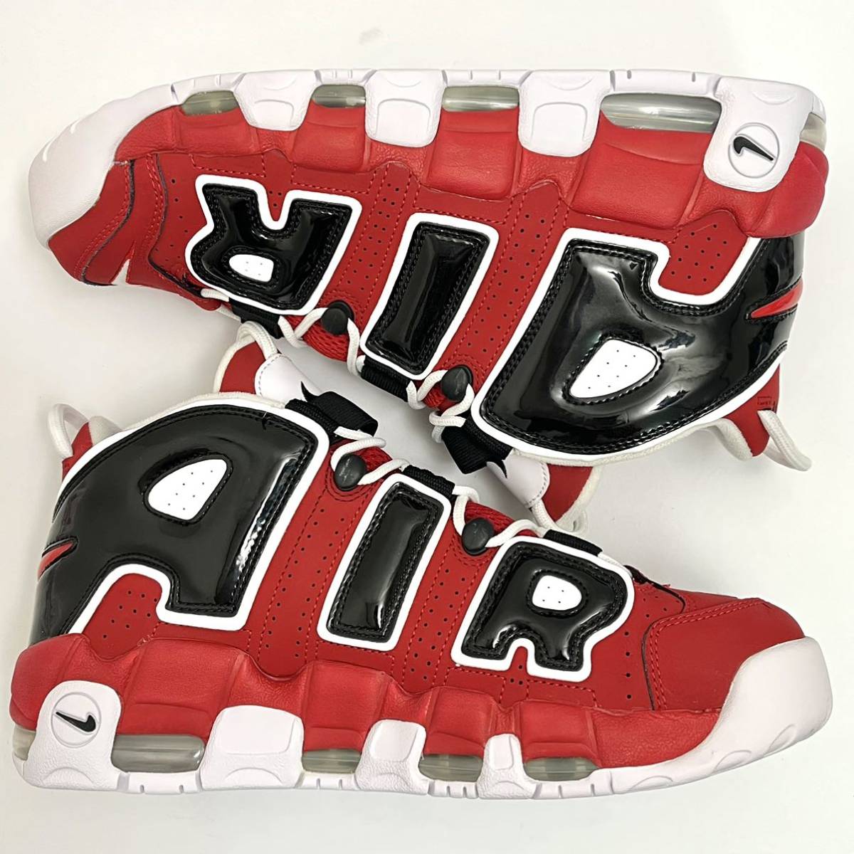 NIKE ナイキ AIR MORE UPTEMPO (GS) VARSITY RED/WHITE-BLACK エア モアアップテンポ バーシティ レッド ハイカット スニーカー 靴　28cm_画像6