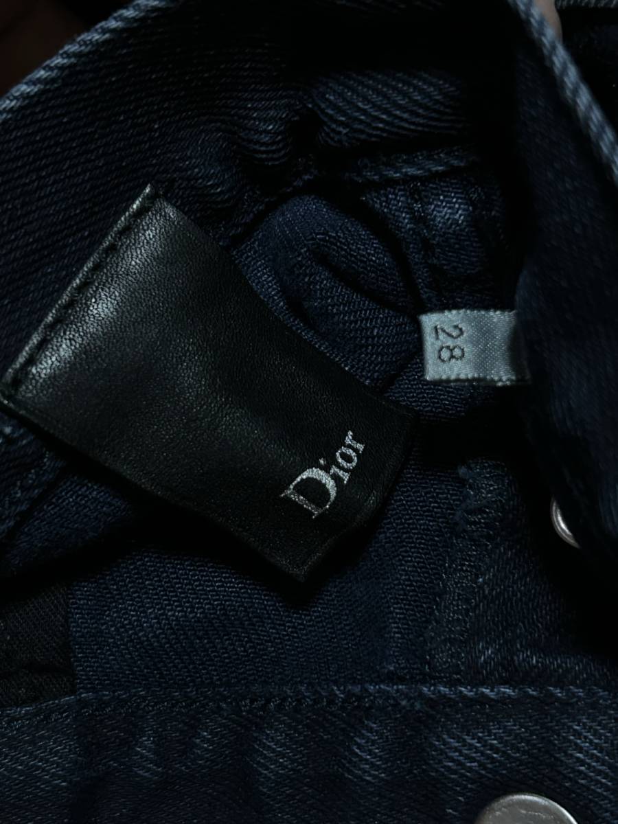 Dior homme ディオールオム 433D0077TX132 ストレッチ コーティング デニムパンツ ネイビーブラック イタリア製 28 BJBC.I_画像8