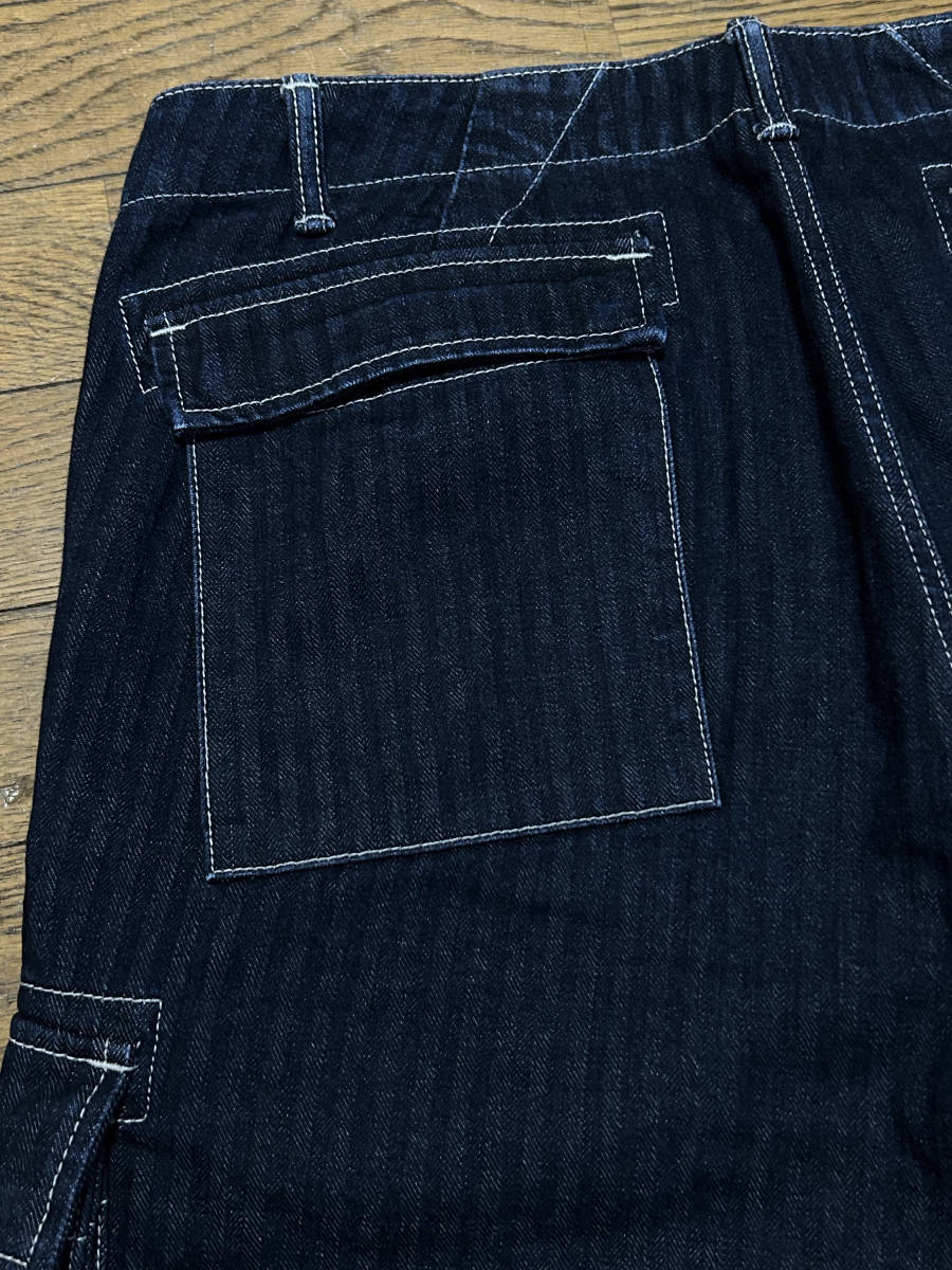 ※桃太郎ジーンズ MOMOTAROJEANS 出陣 01-037 ヘリンボーン カーゴ デニムパンツ 日本製 濃紺 大きいサイズ 38 　　　 BJBC.I_画像6