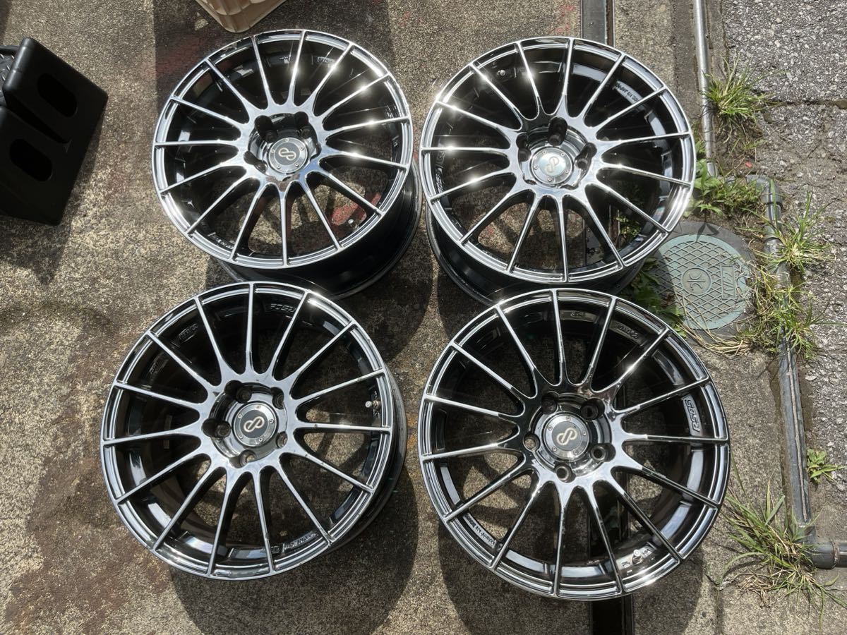 エンケイ ENKEI RS05 17インチ×8J +48 5穴 P.C.D 114.3 4本セット中古