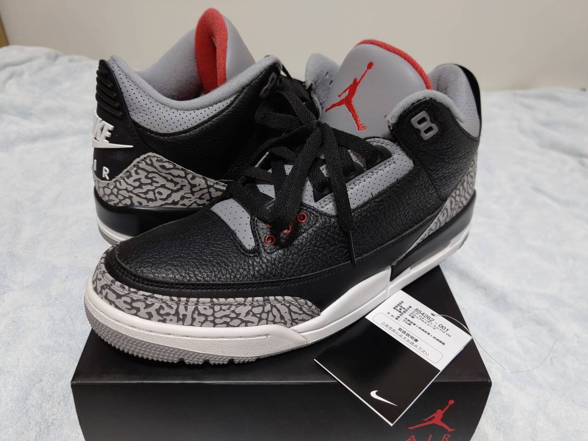 NIKE AIR JORDAN 3 RETRO OG Black Cement 28cm / sb dunk max force 1