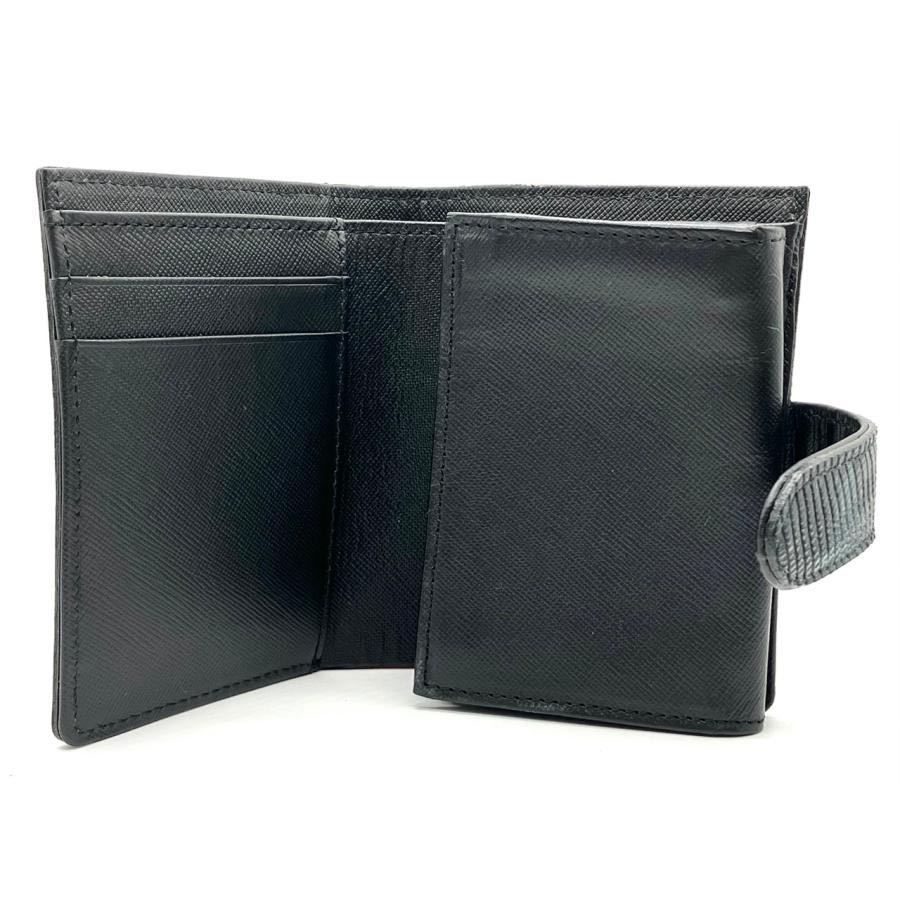 二つ折り財布 リザード シャイニング加工 黒 ブラック 緑 グリーン トカゲ革 本革 小物 普段使い 大容量 高品質 メンズ レディース ギフト