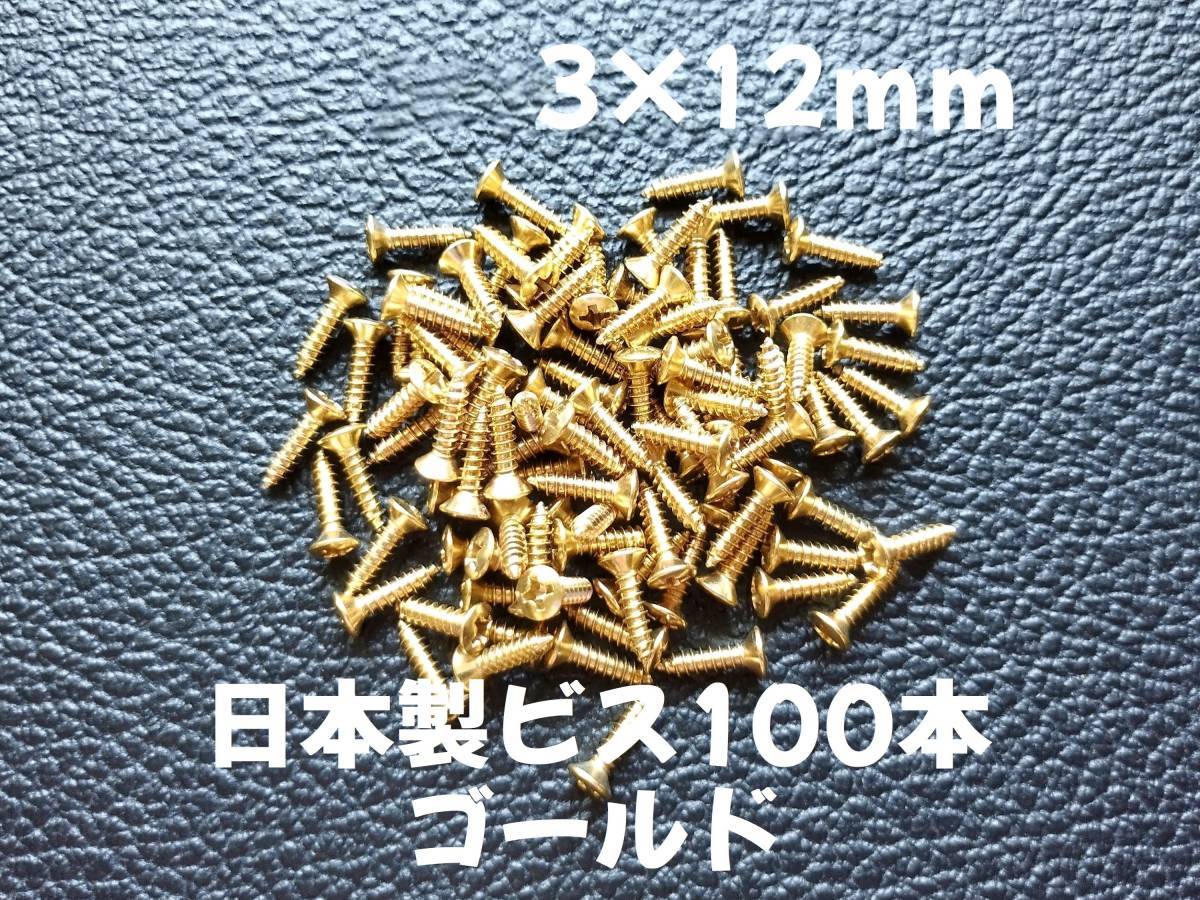 100本 日本製 ピックガード バックパネル ビス ギター ベース ネジ