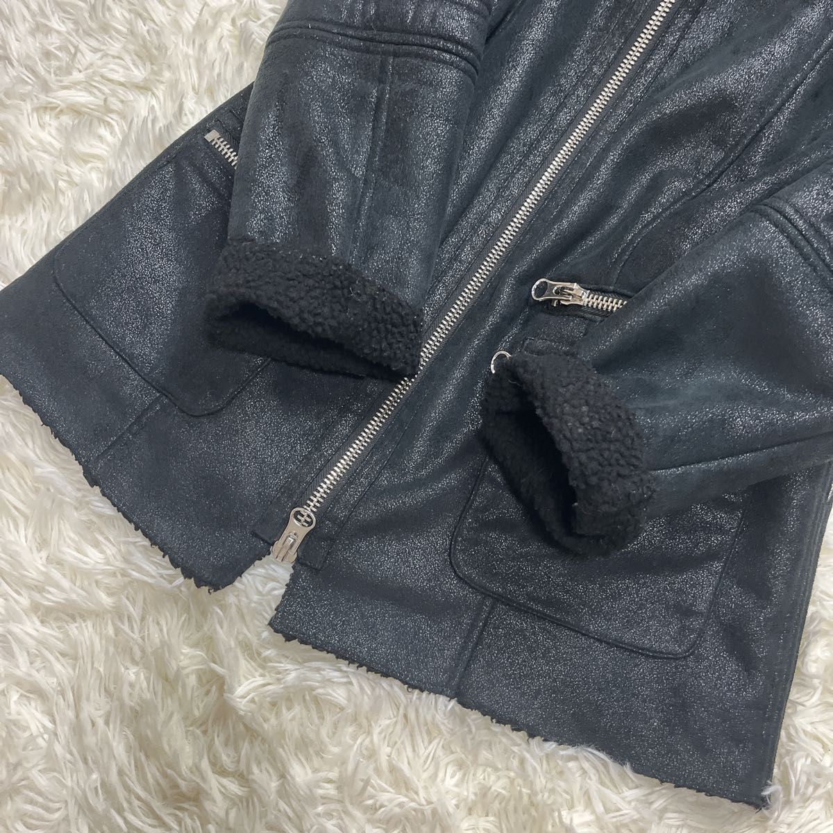 AJ ARMANI JEANS アルマーニ　裏ボアジップブルゾン　ショートコート