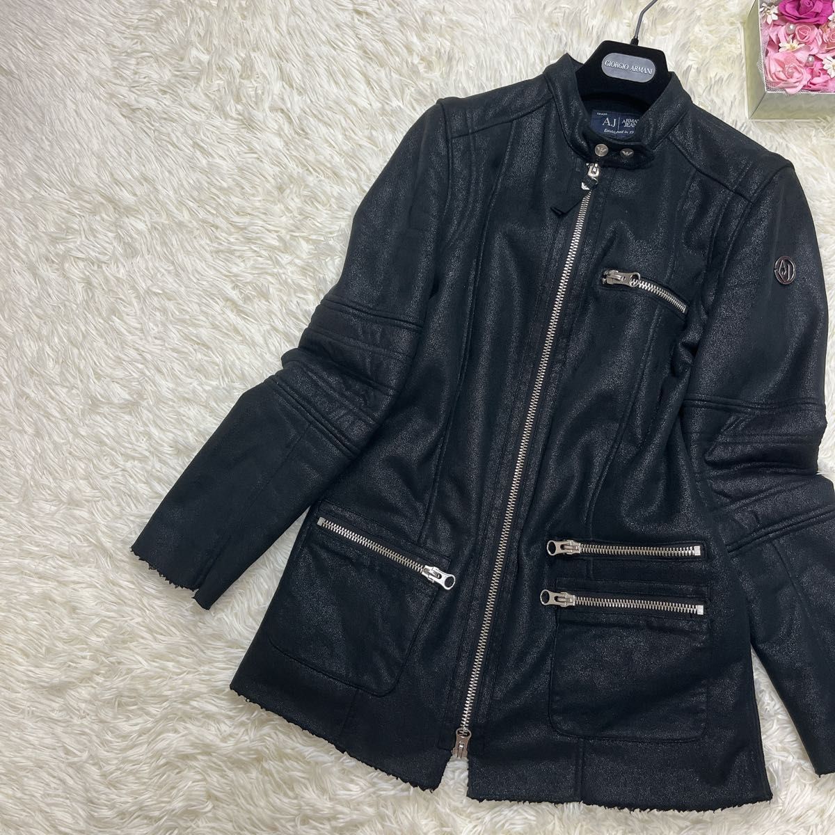 AJ ARMANI JEANS アルマーニ　裏ボアジップブルゾン　ショートコート