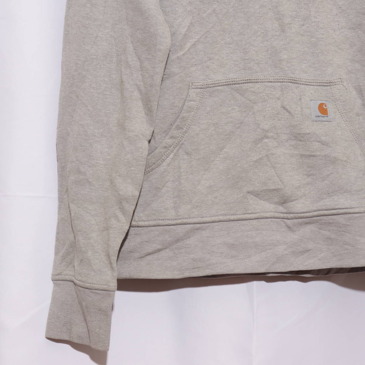 M/古着 カーハート Carhartt 長袖 スウェット パーカー メンズ 大きいサイズ グレー 中古 スエット トレーナー トップス_画像3