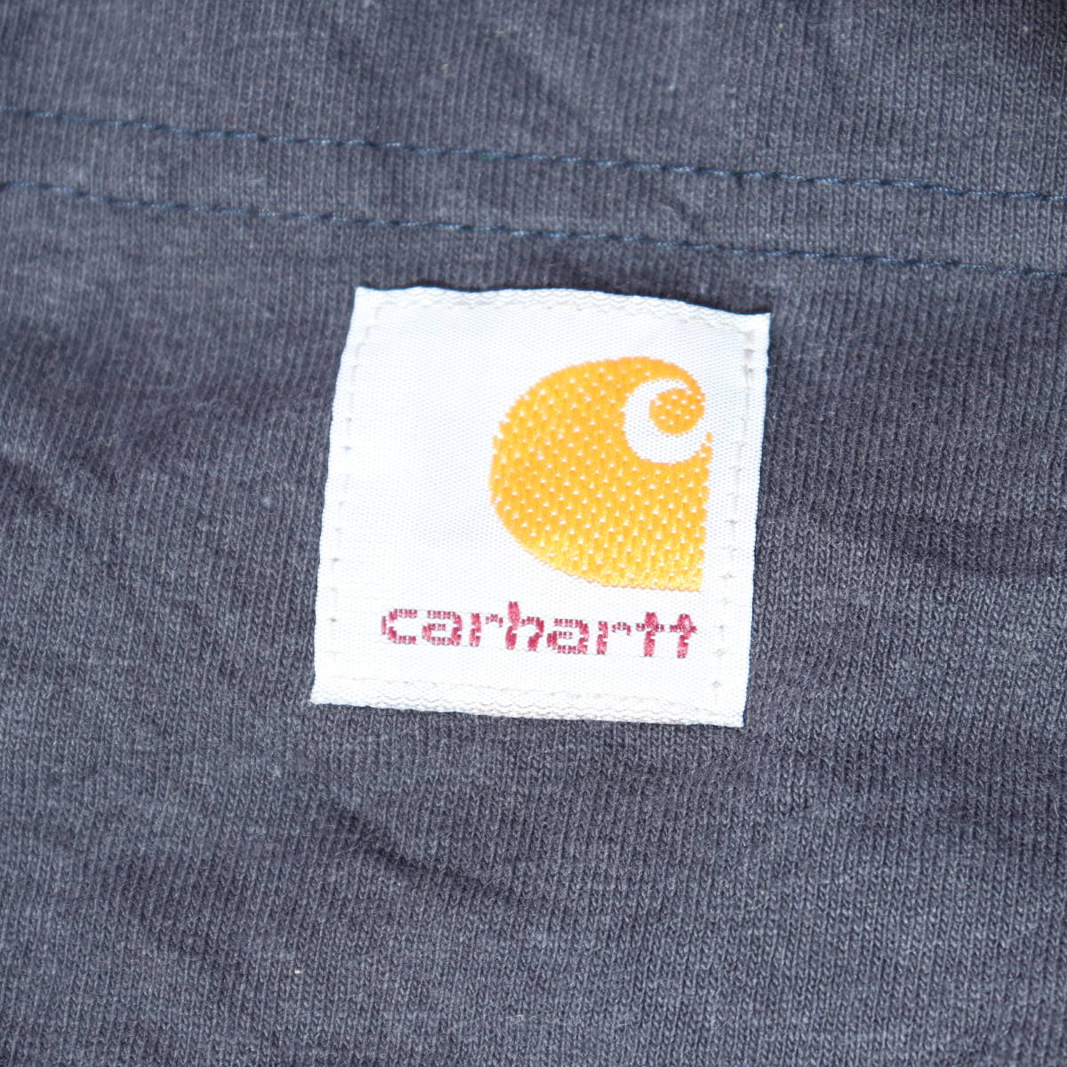 carhatt LOOSE FIT T-shirt L カーハート Tシャツ ネイビー 大きめポケットTシャツ Lサイズ 古着 中古_画像6
