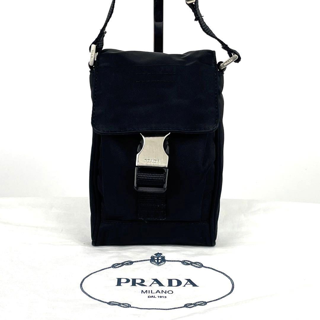 美品 PRADA プラダ ショルダーバッグ 2way 三角プレート スマホケース