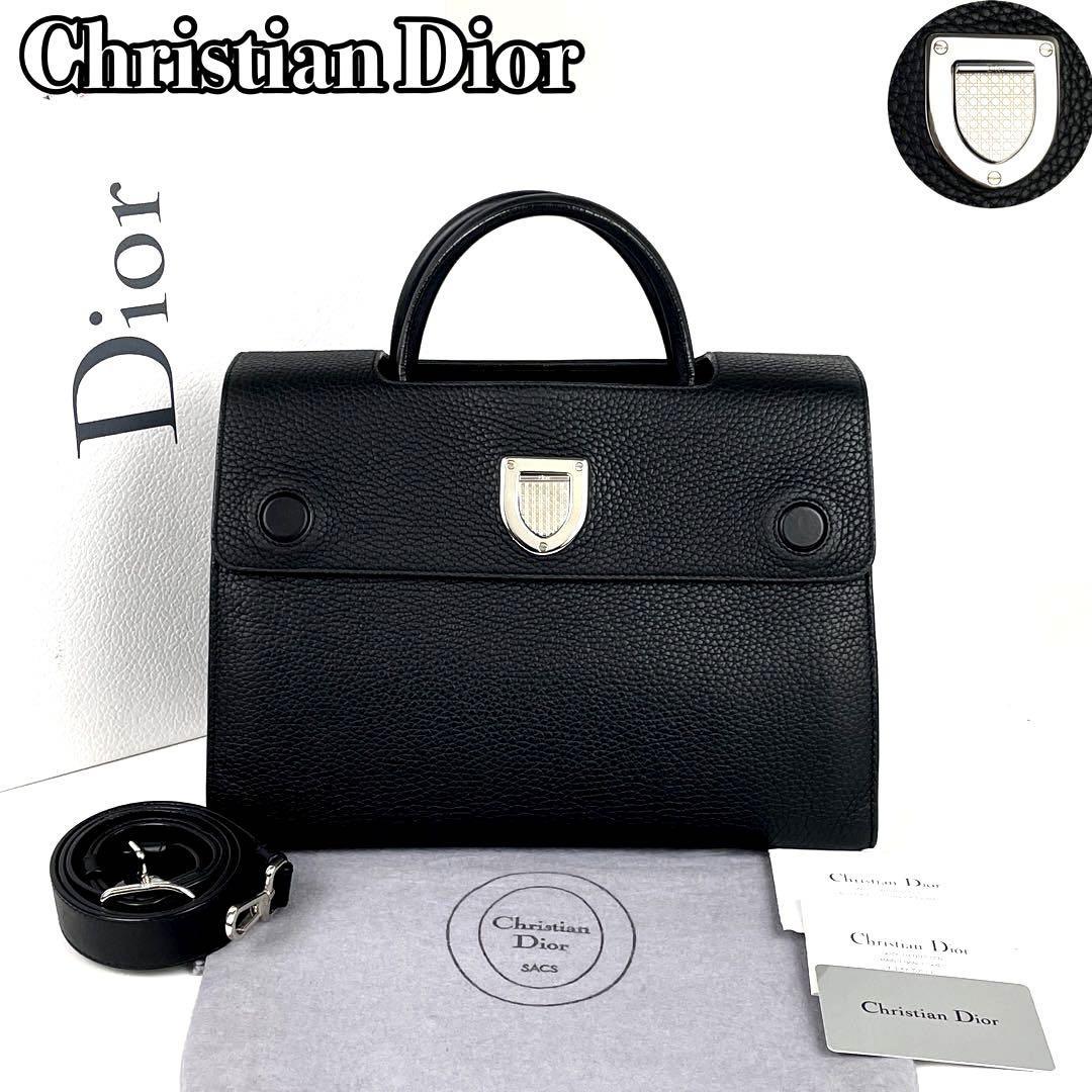 【極美品】Christian Dior ディオール ハンドバッグ 2way エヴァー ラフシモンズ ショルダーバッグ シボ革 レザー 黒 ブラック ※入手困難