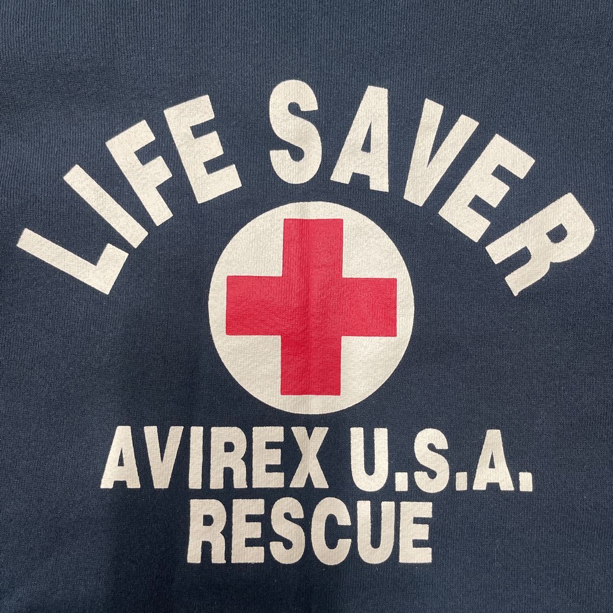 アビレックス AVIREX スウェット トレーナー MADE IN USA 黒 ブラック サイズ40 メンズ 長袖 Lサイズ LIFE SAVER ライフセーバー_画像9