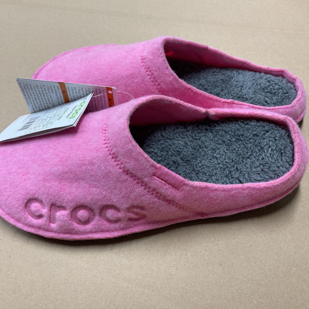 crocsbaya тапочки 205917-669 размер 26 см не использовался розовый baya slpper боа флис салон обувь Crocs 