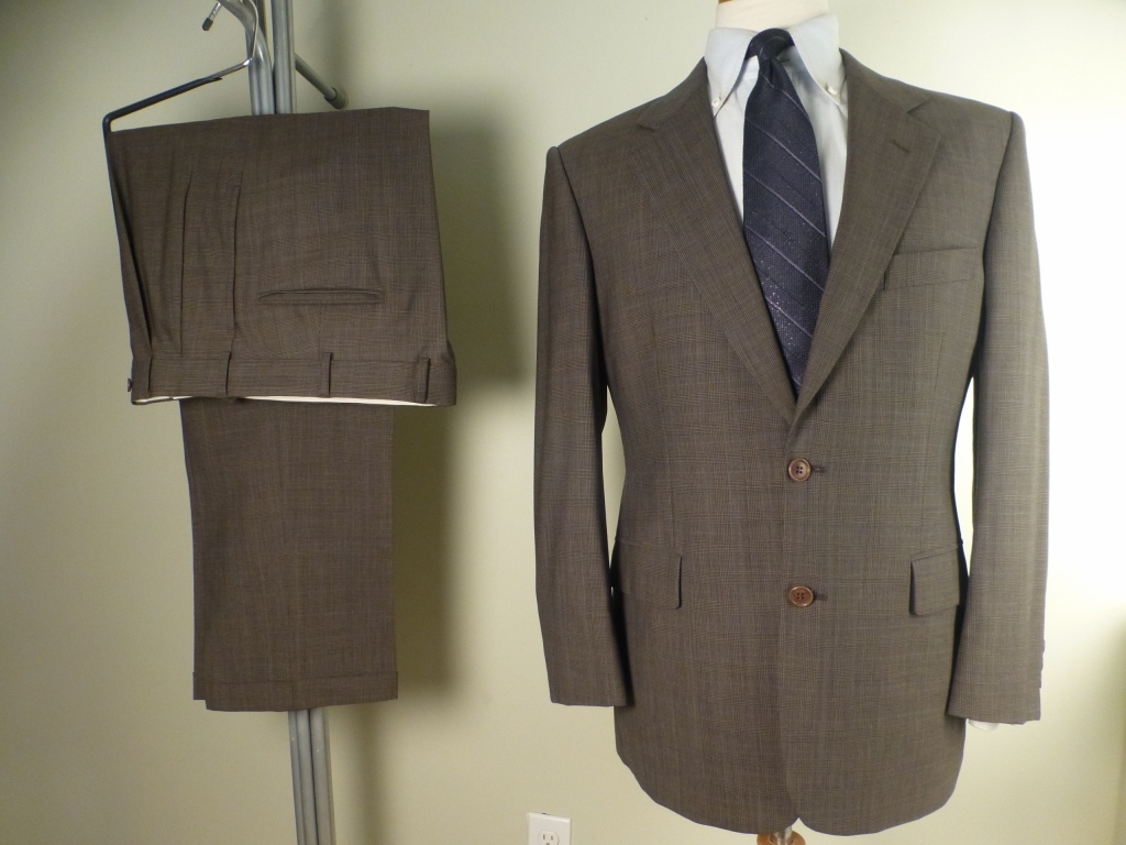 ◆BROOKS BROTHERS スーツ 39S W86 美品 緑系チェック*水色チェック ブルックスブラザーズ