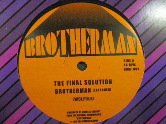 The Final Solution ： Brotherman 12'' c/w Theme From Brotherman // 5点で送料無料_画像2