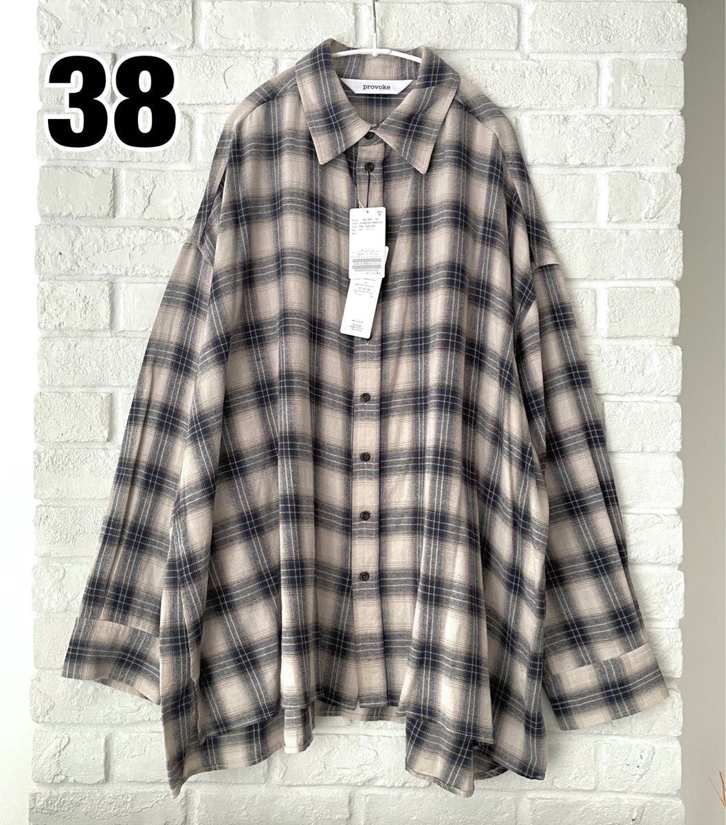 【PROVOKE/プロヴォーク】Oversized check Shirt 38 オーバーサイズチェックシャツ
